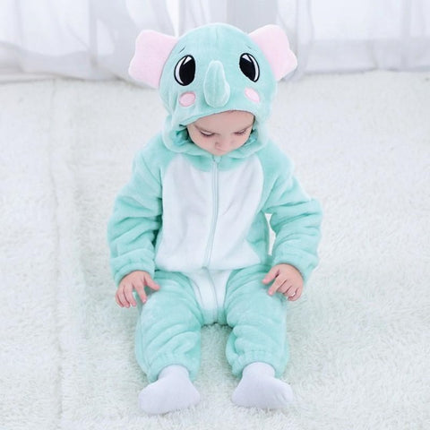 Combinaison Pyjama Bébé Éléphant Bleu