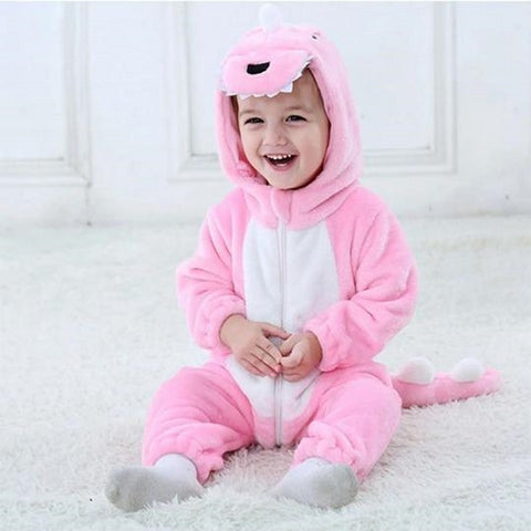 Combinaison Pyjama Bébé Dinosaure Rose