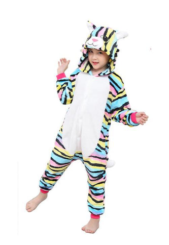 Pyjama Kigurumi Chat Fille Multicolore