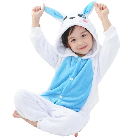 Pyjama Kigurumi Lapin Bleu Enfant